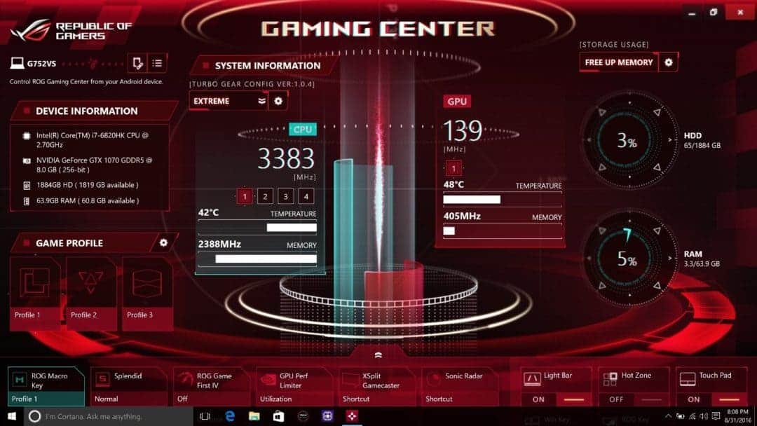 Brancmarck GPU Asus ROG G725VS