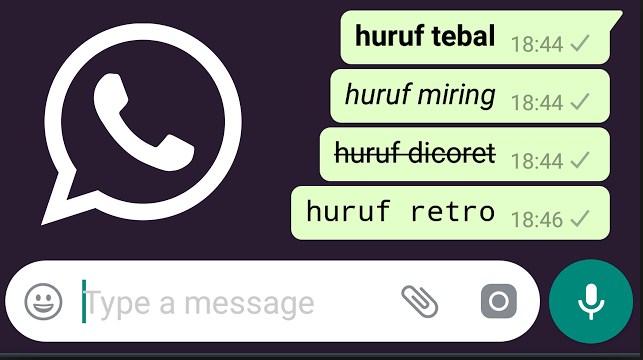 Trik Cara Menulis Pesan Whatsapp Tebal Miring