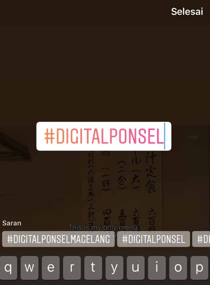 Hashtag pada Instastory