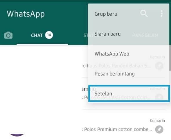 Masuk ke setelan untuk menyadap