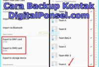 cara backup kontak